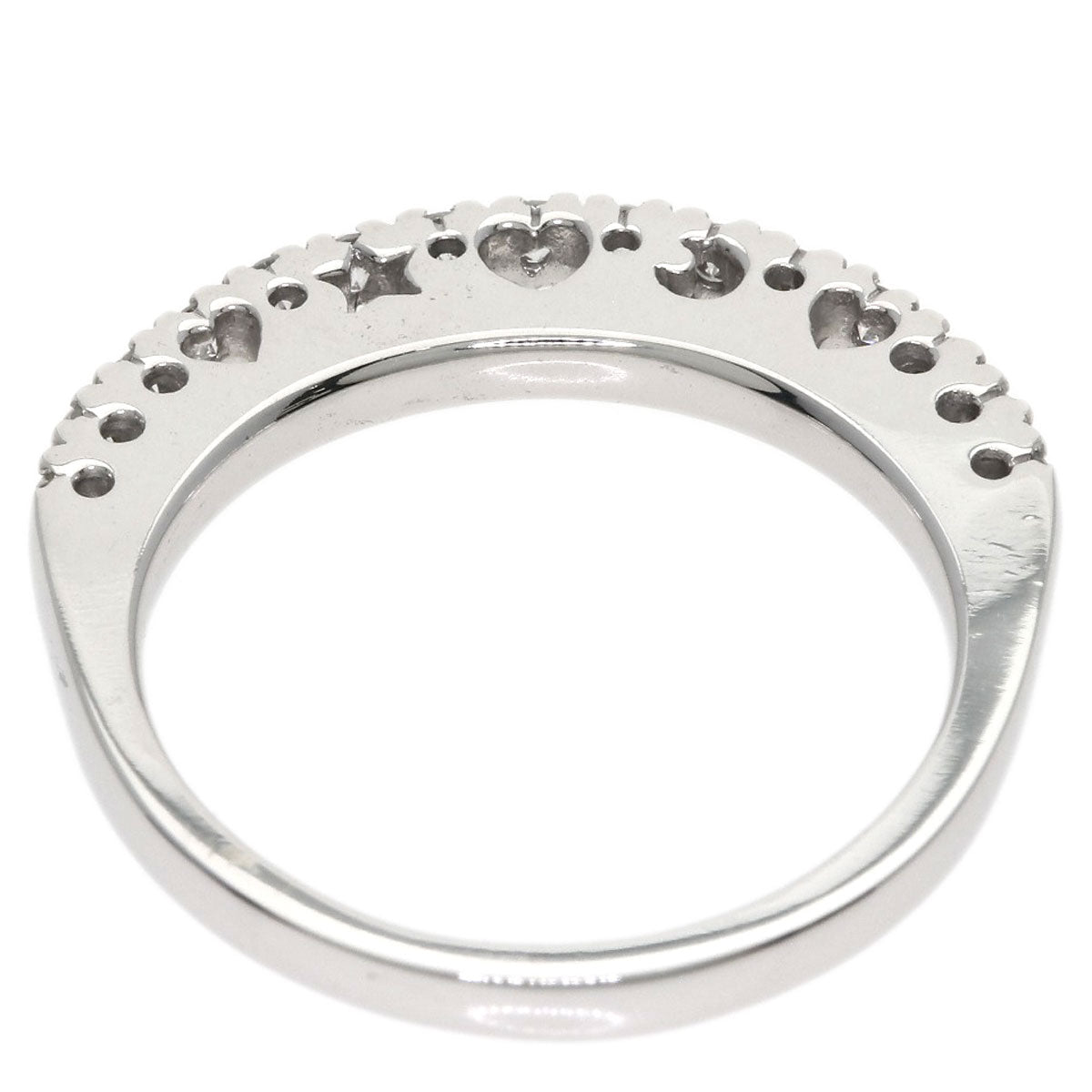 Ponte Vecchio Half Eternity Diamond Ring K18 White Gold Ladies [Used]