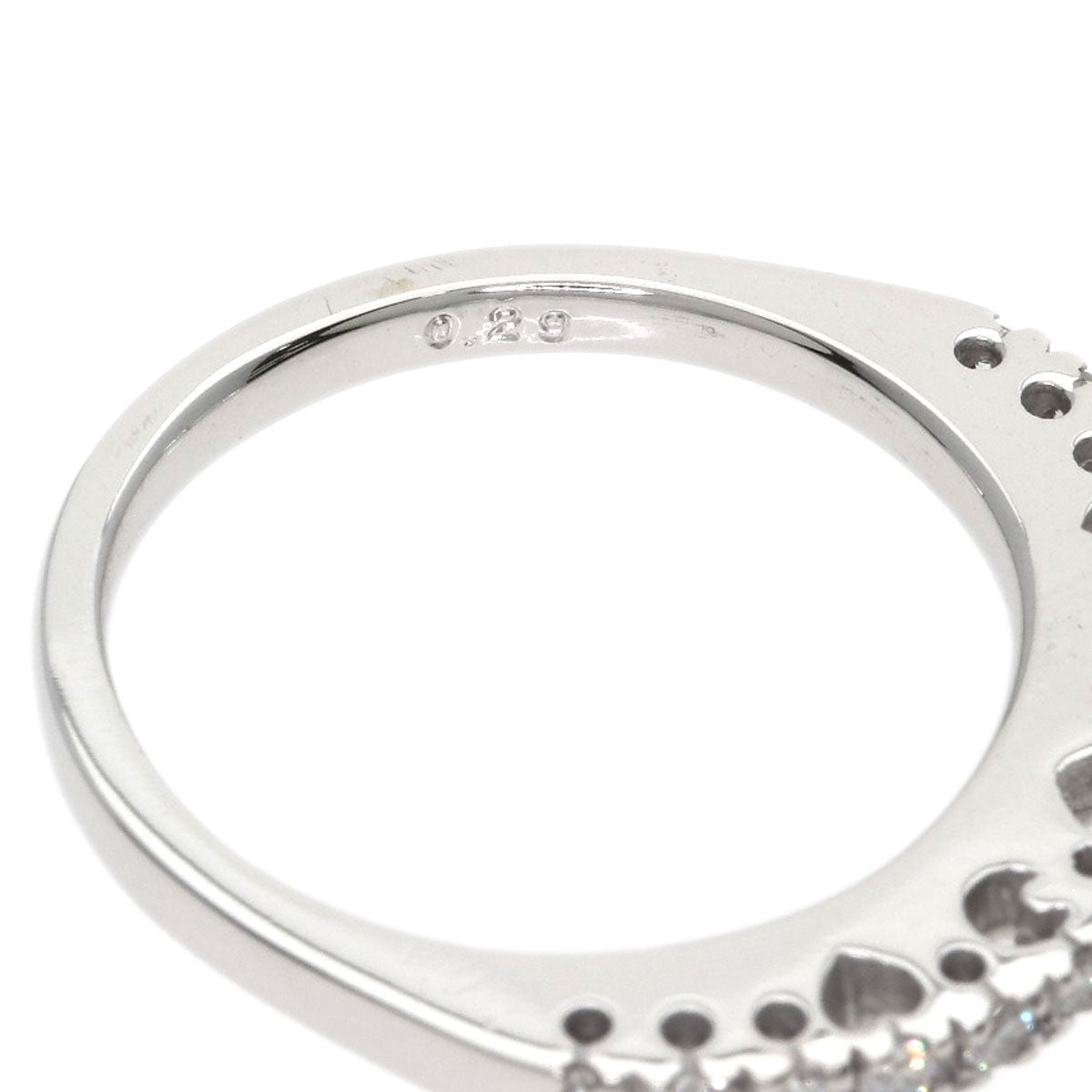 Ponte Vecchio Half Eternity Diamond Ring K18 White Gold Ladies [Used]