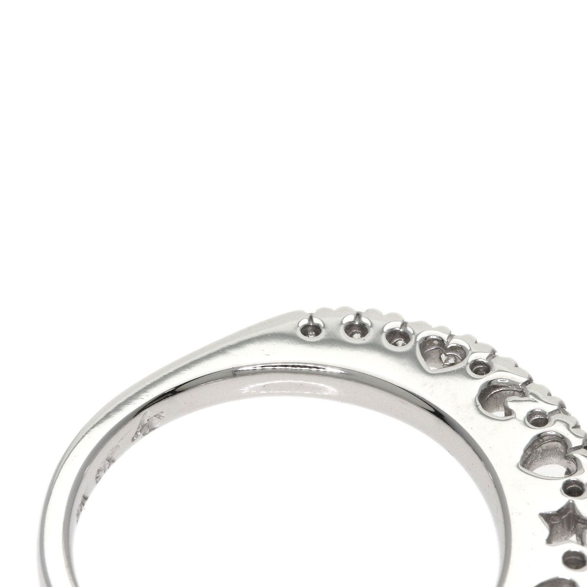 Ponte Vecchio Half Eternity Diamond Ring K18 White Gold Ladies [Used]