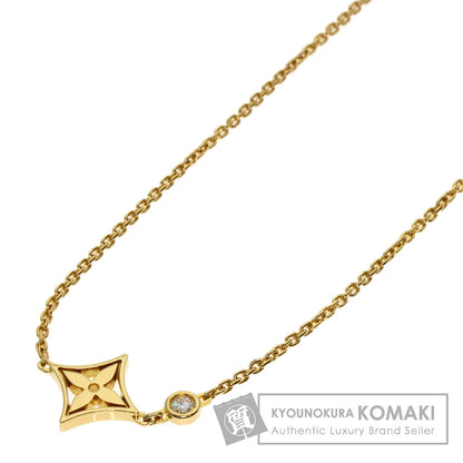 LOUIS VUITTON Pendant Monogram Ldylle 1P Diamond Necklace K18 Yellow Gold Ladies [Used]