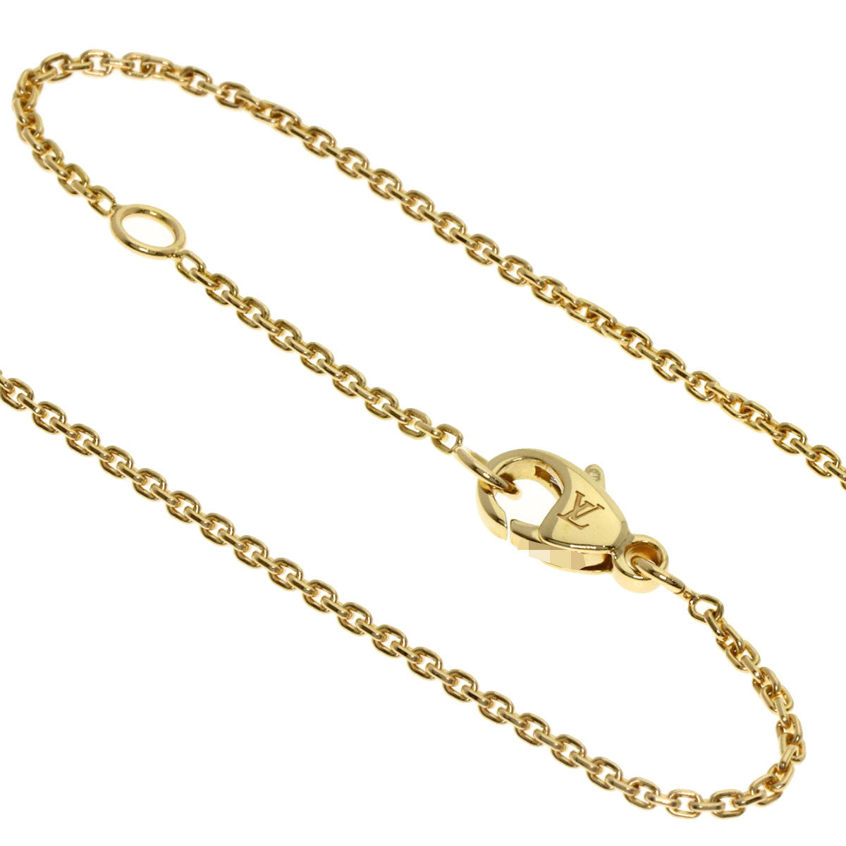 LOUIS VUITTON Pendant Monogram Ldylle 1P Diamond Necklace K18 Yellow Gold Ladies [Used]