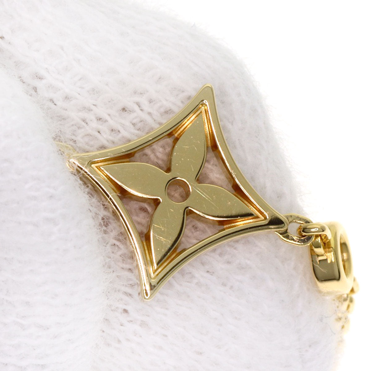 LOUIS VUITTON Pendant Monogram Ldylle 1P Diamond Necklace K18 Yellow Gold Ladies [Used]