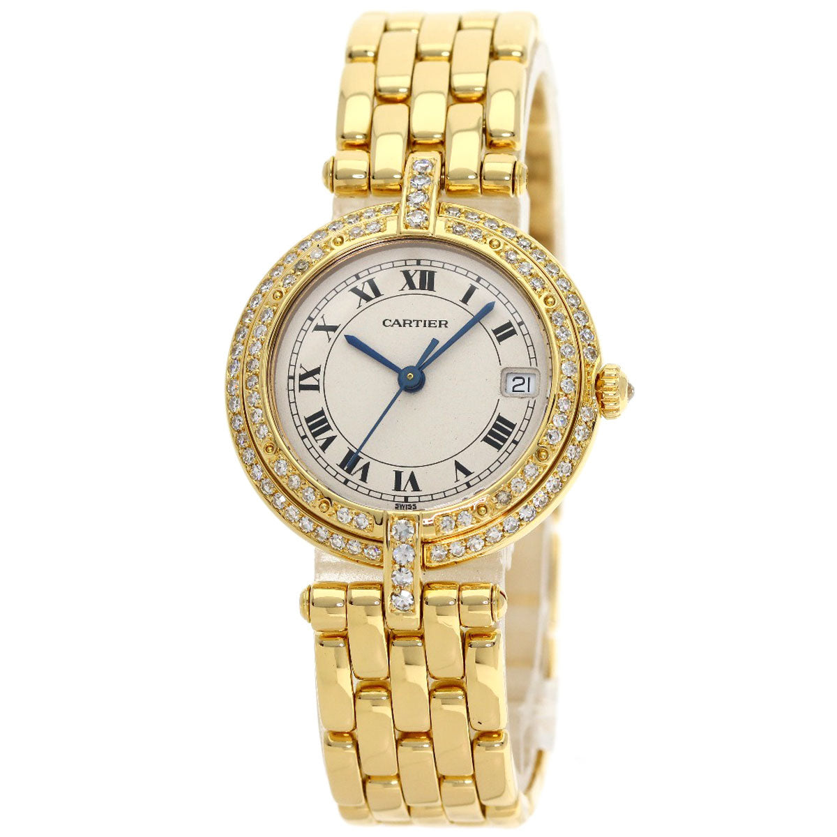 CARTIER PANTHEREVLC MM Bezel Diamond Watches K18 Yellow Gold/18K Yellow Gold Ladies