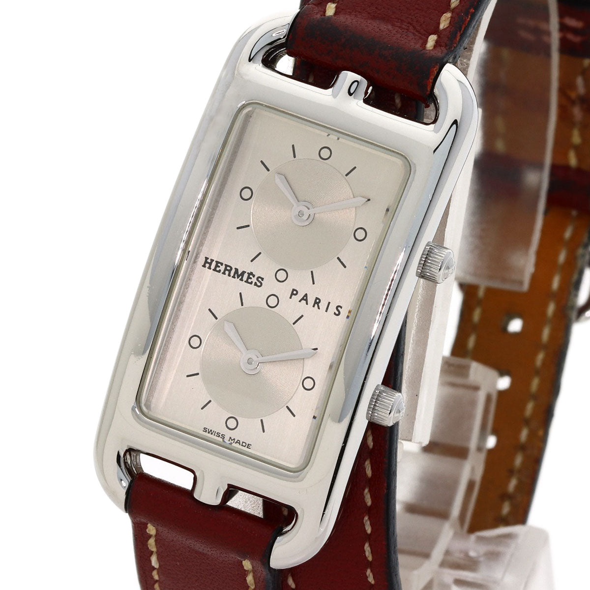HERMES Cape Cod de Zone de Bourtour Watches CC3.210 Stainless Steel/Leather Ladies