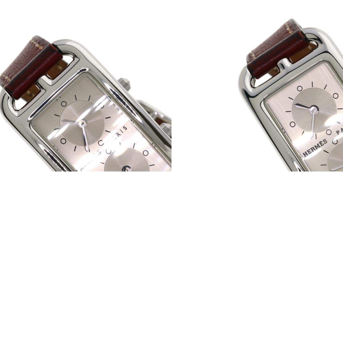 HERMES Cape Cod de Zone de Bourtour Watches CC3.210 Stainless Steel/Leather Ladies