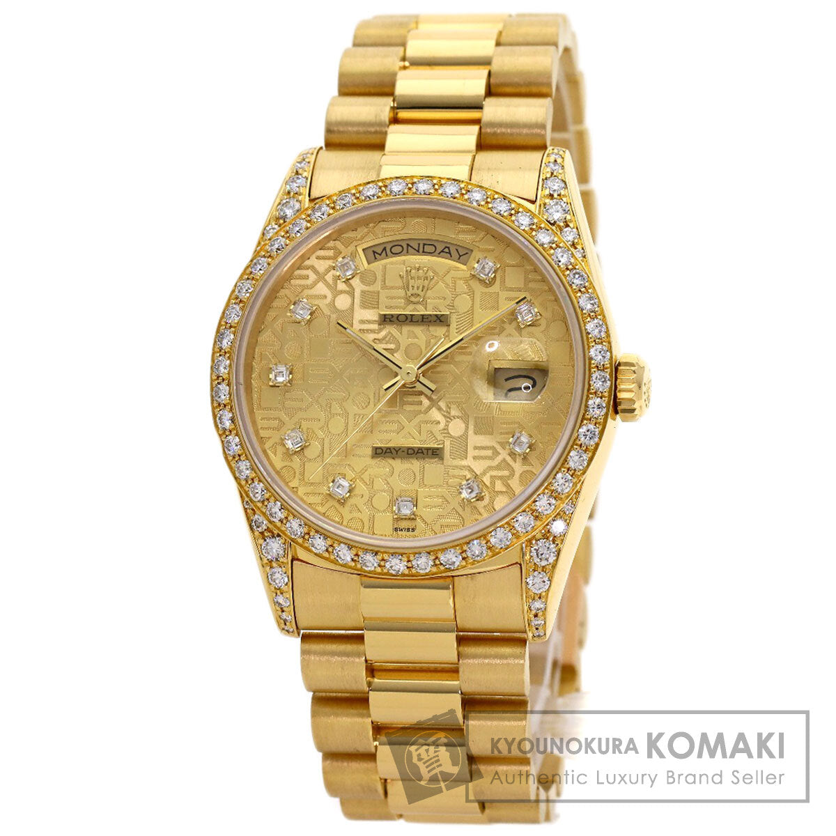 ROLEX Day-Date Bezel-Lug Diamond Watches 18388G K18 Yellow Gold/18K Yellow Gold mens