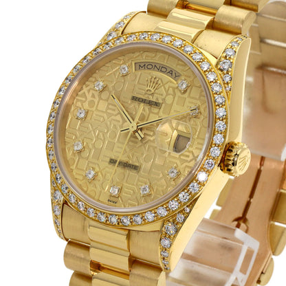 ROLEX Day-Date Bezel-Lug Diamond Watches 18388G K18 Yellow Gold/18K Yellow Gold mens