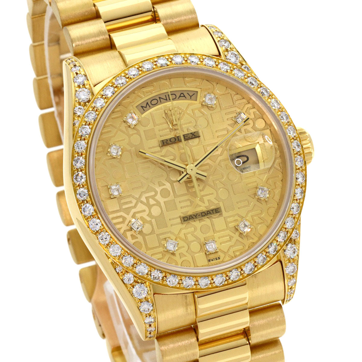 ROLEX Day-Date Bezel-Lug Diamond Watches 18388G K18 Yellow Gold/18K Yellow Gold mens