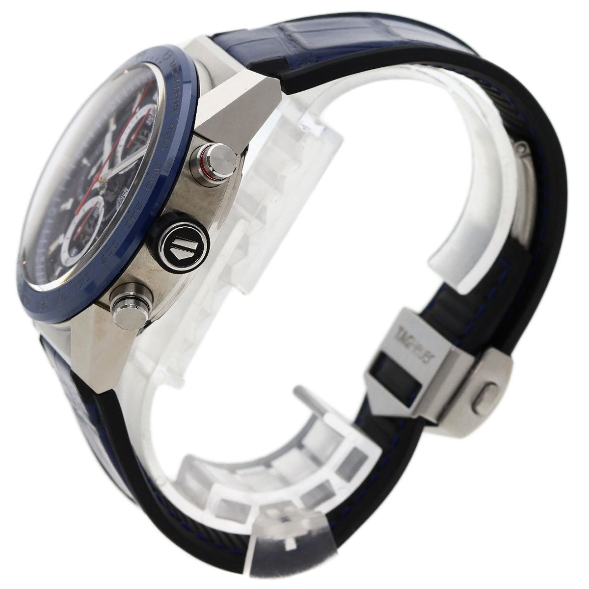 TAG HEUER Carrera Calibre Heuer 01 1.7" Watches CAR201T.FC6406 Stainless Steel/Rubber xLeather mens