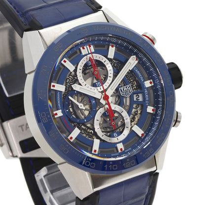 TAG HEUER Carrera Calibre Heuer 01 1.7" Watches CAR201T.FC6406 Stainless Steel/Rubber xLeather mens