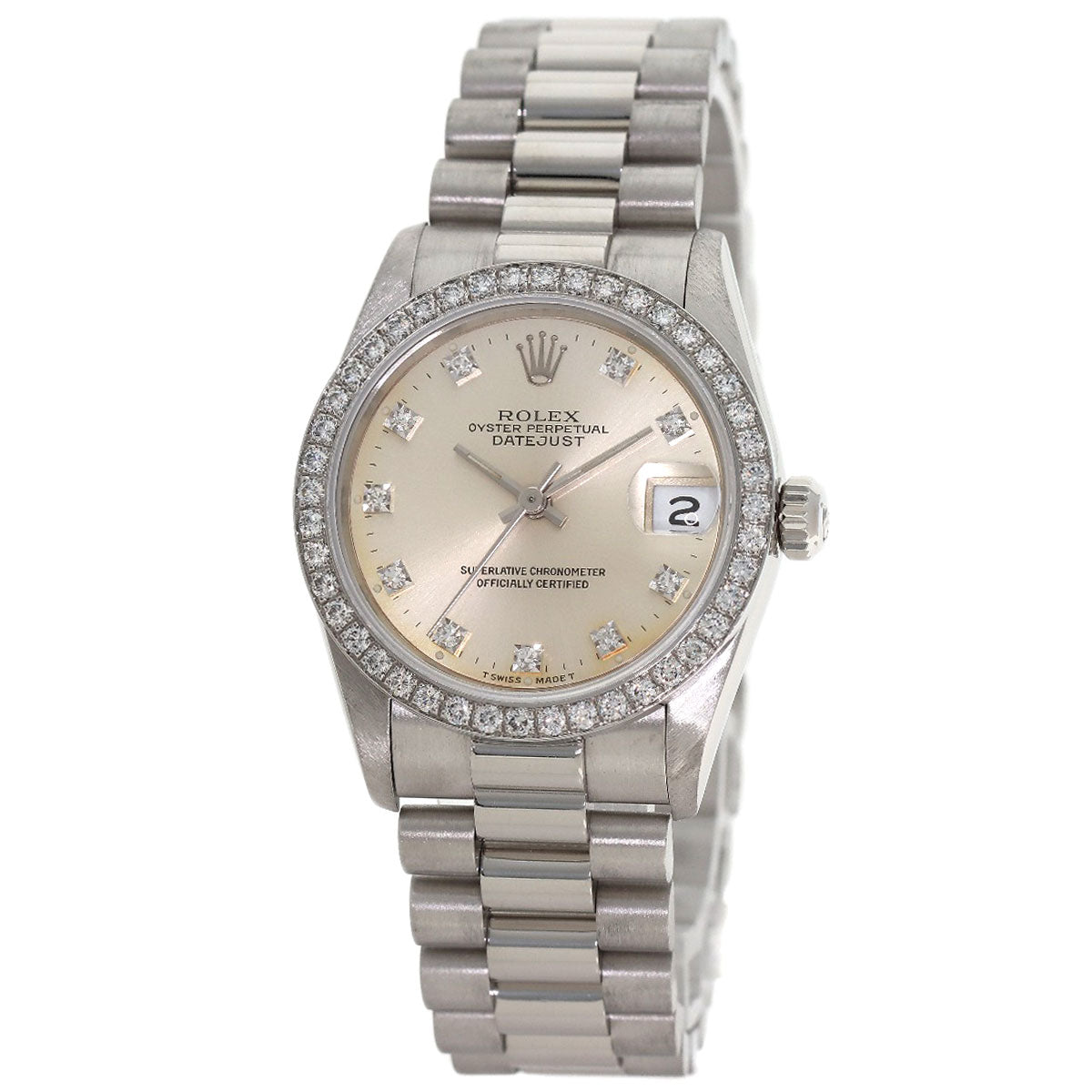 ROLEX Datejust Diamond Watches 68286G Platinum/PT Boys