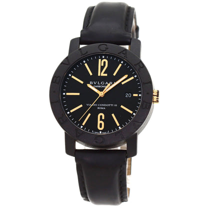 BVLGARI BVLGARI BVLGARI Carbon Gold Watches BB40CL carbon/Leather mens