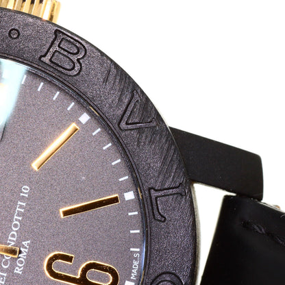 BVLGARI BVLGARI BVLGARI Carbon Gold Watches BB40CL carbon/Leather mens