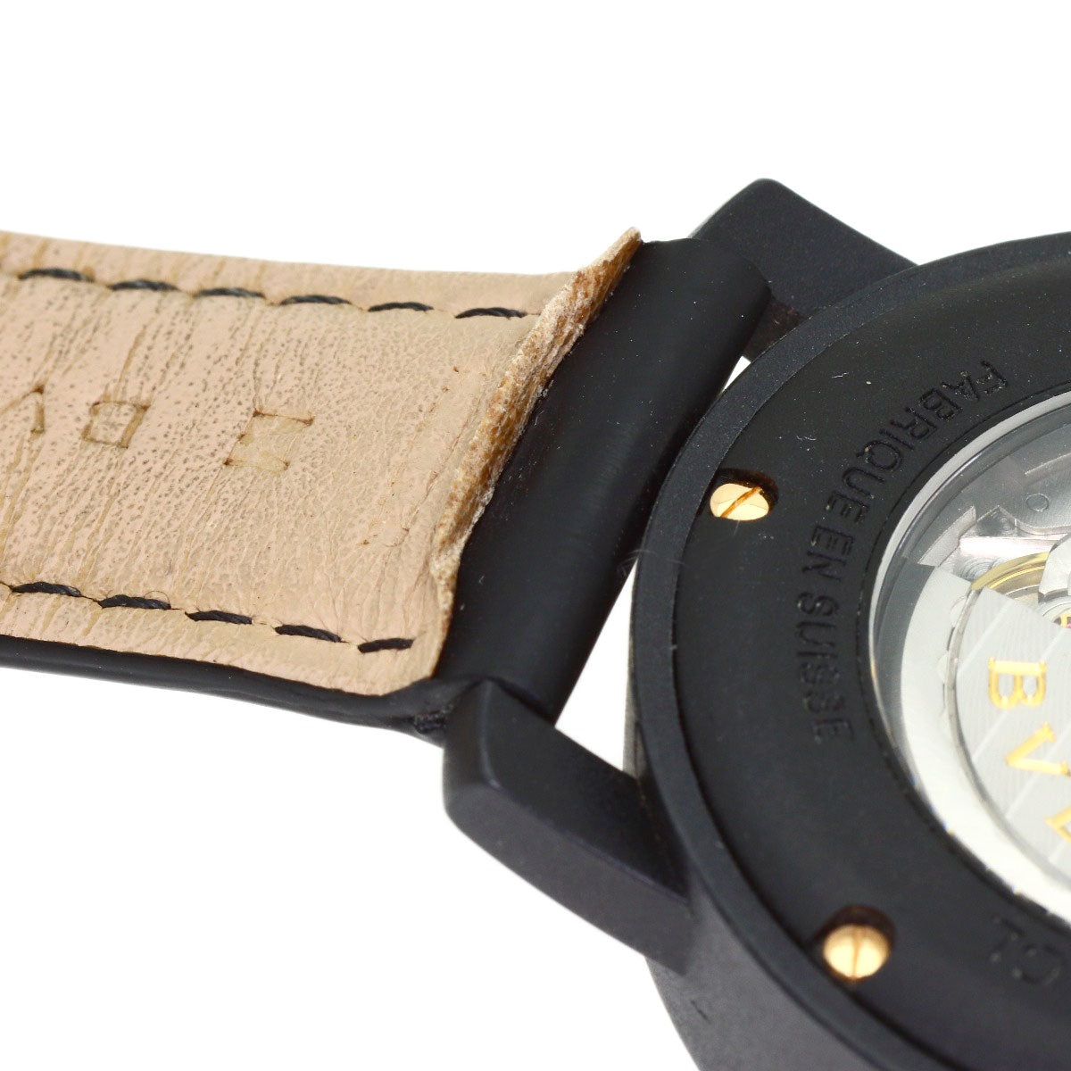 BVLGARI BVLGARI BVLGARI Carbon Gold Watches BB40CL carbon/Leather mens