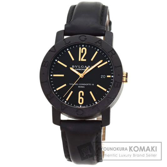 BVLGARI BVLGARI BVLGARI Carbon Gold Watches BB40CL carbon/Leather mens
