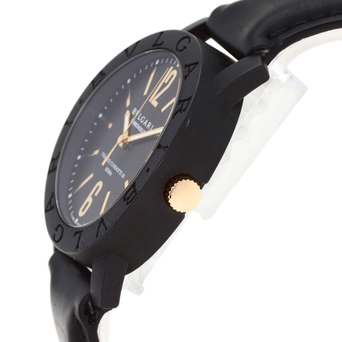 BVLGARI BVLGARI BVLGARI Carbon Gold Watches BB40CL carbon/Leather mens