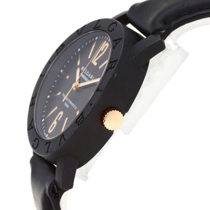 BVLGARI BVLGARI BVLGARI Carbon Gold Watches BB40CL carbon/Leather mens