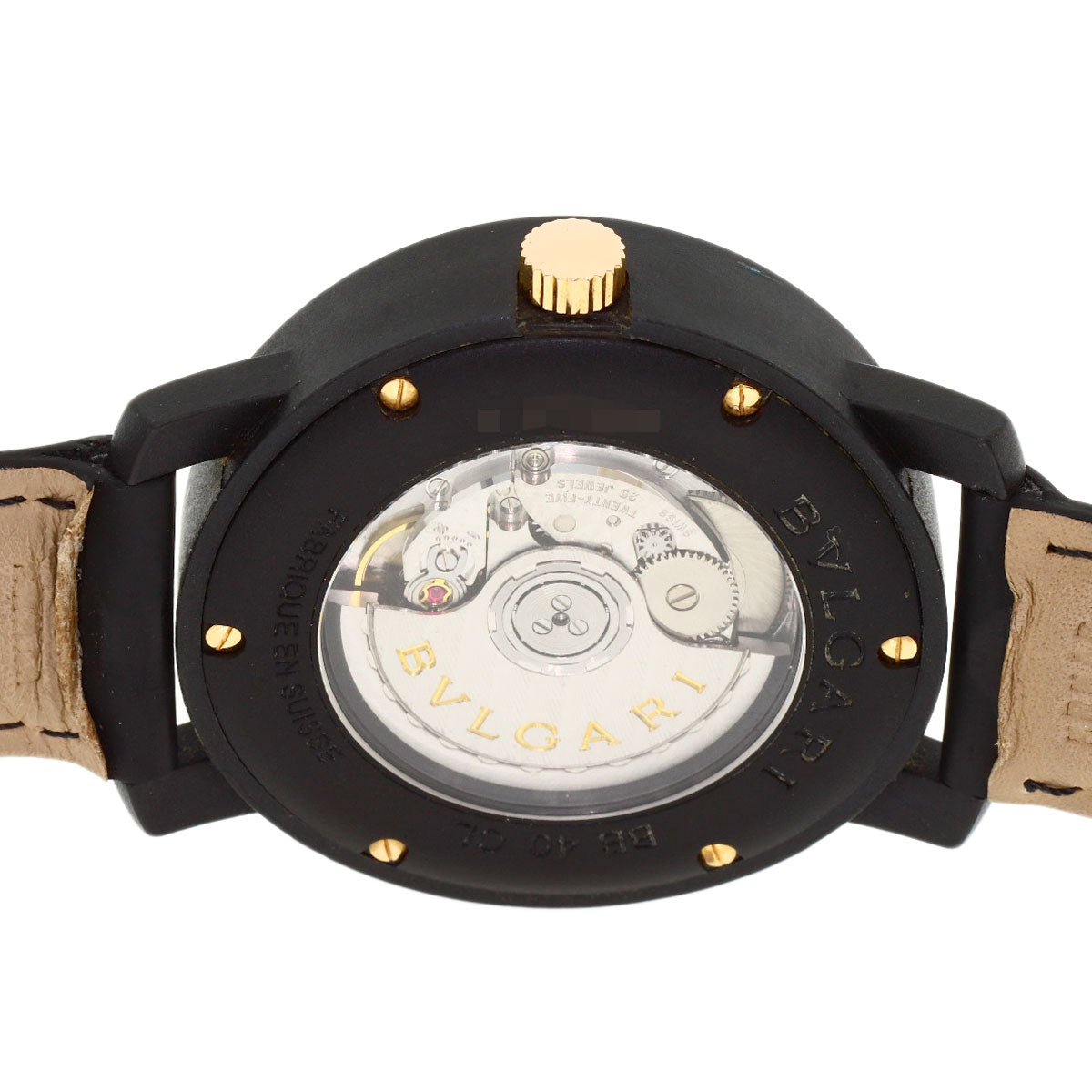 BVLGARI BVLGARI BVLGARI Carbon Gold Watches BB40CL carbon/Leather mens