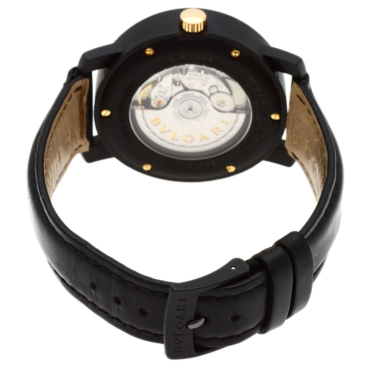 BVLGARI BVLGARI BVLGARI Carbon Gold Watches BB40CL carbon/Leather mens