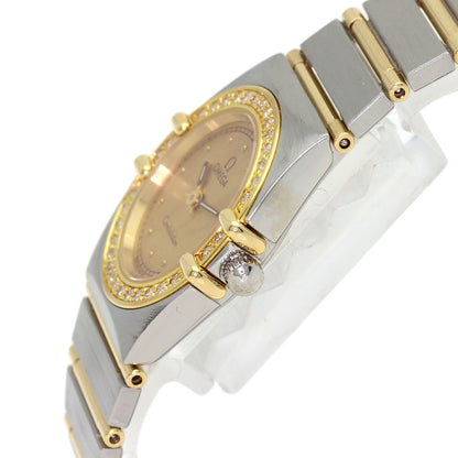 OMEGA Constellation Flat Bezel Diamond Watches Stainless Steel/SSxK18YG Ladies