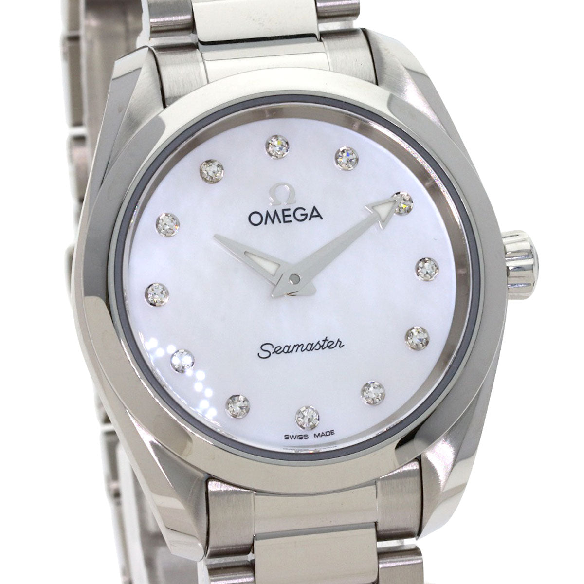 OMEGA Seamaster Aqua Terra 12P Diamond Watches 220.10.28.60.55.001 Stainless Steel/Stainless Steel Ladies