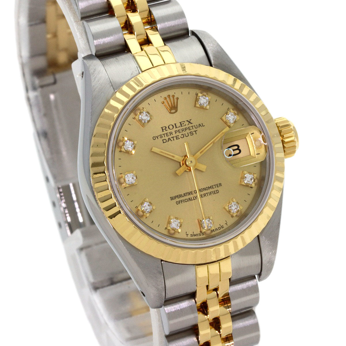 ROLEX DATEJUST 10P Diamond Watches 69173G Stainless Steel/SSxK18YG Ladies