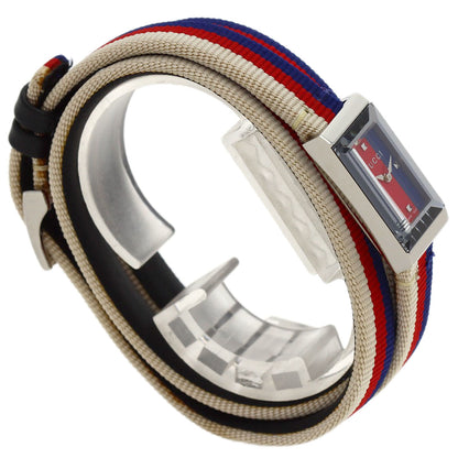 GUCCI G-Frame Rectangular Watches 147.5 Stainless Steel/Leather xCanvas Ladies