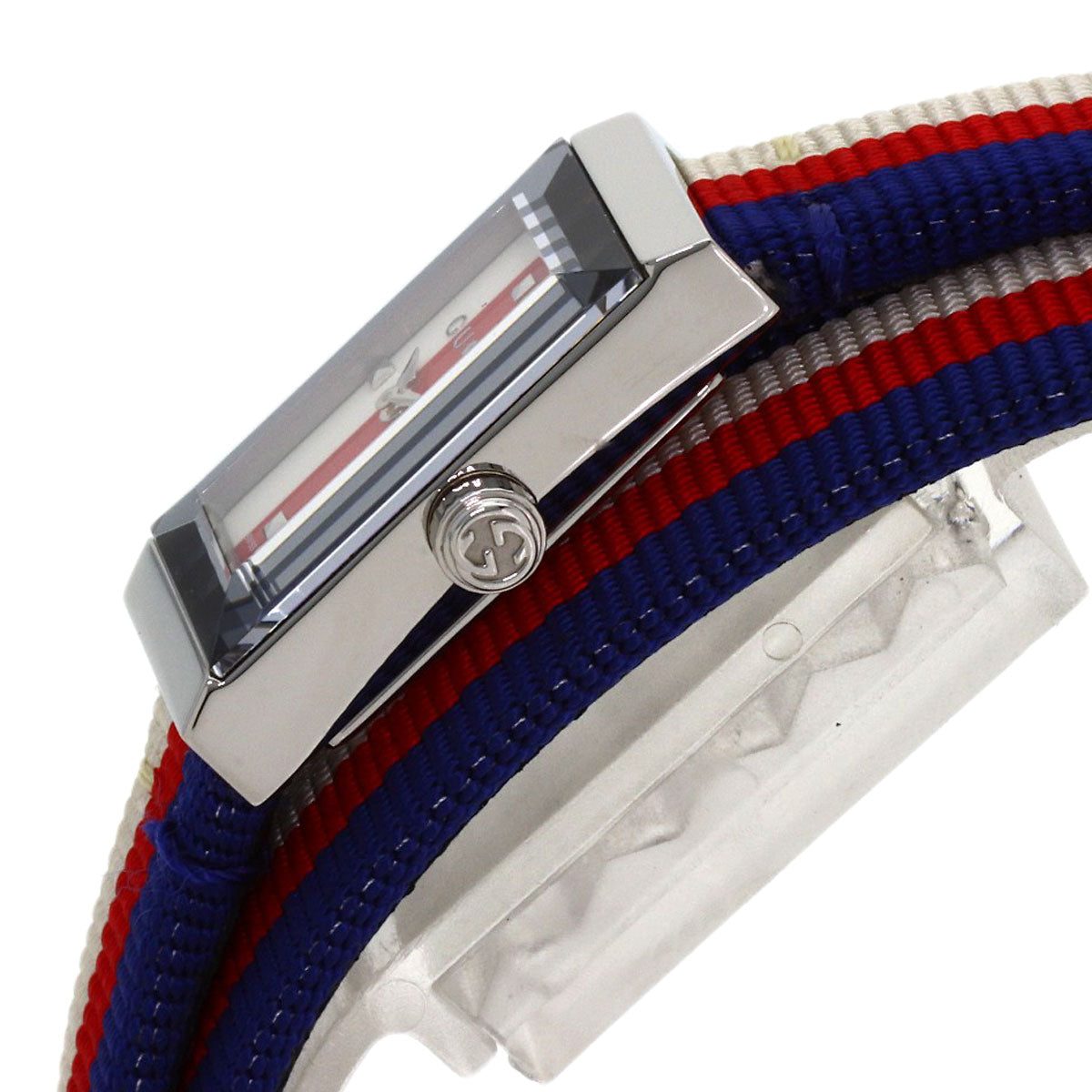 GUCCI G-Frame Rectangular Watches 147.5 Stainless Steel/Leather xCanvas Ladies
