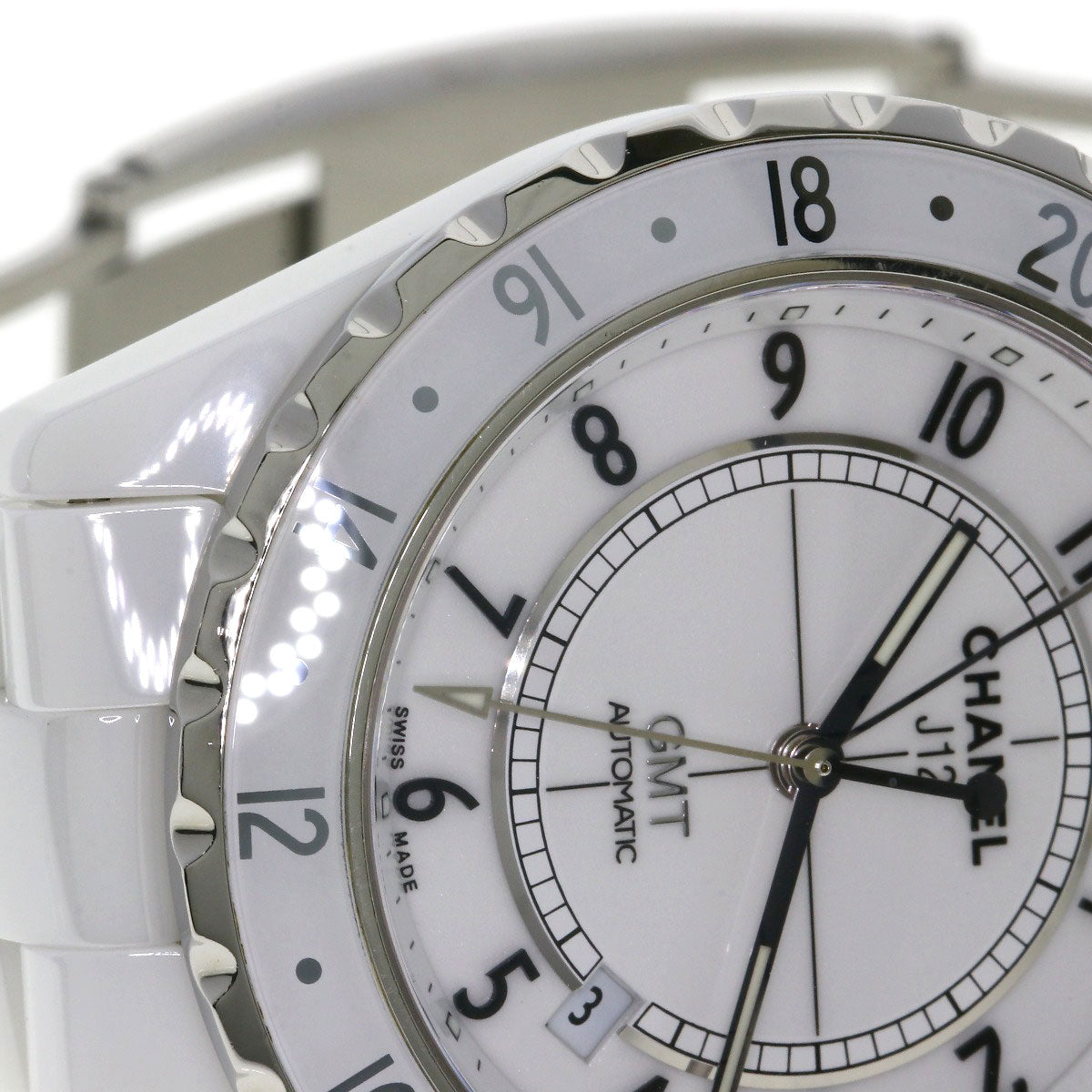 CHANEL J12 1.7" GMT Watches H2126 Ceramic/Ceramic mens