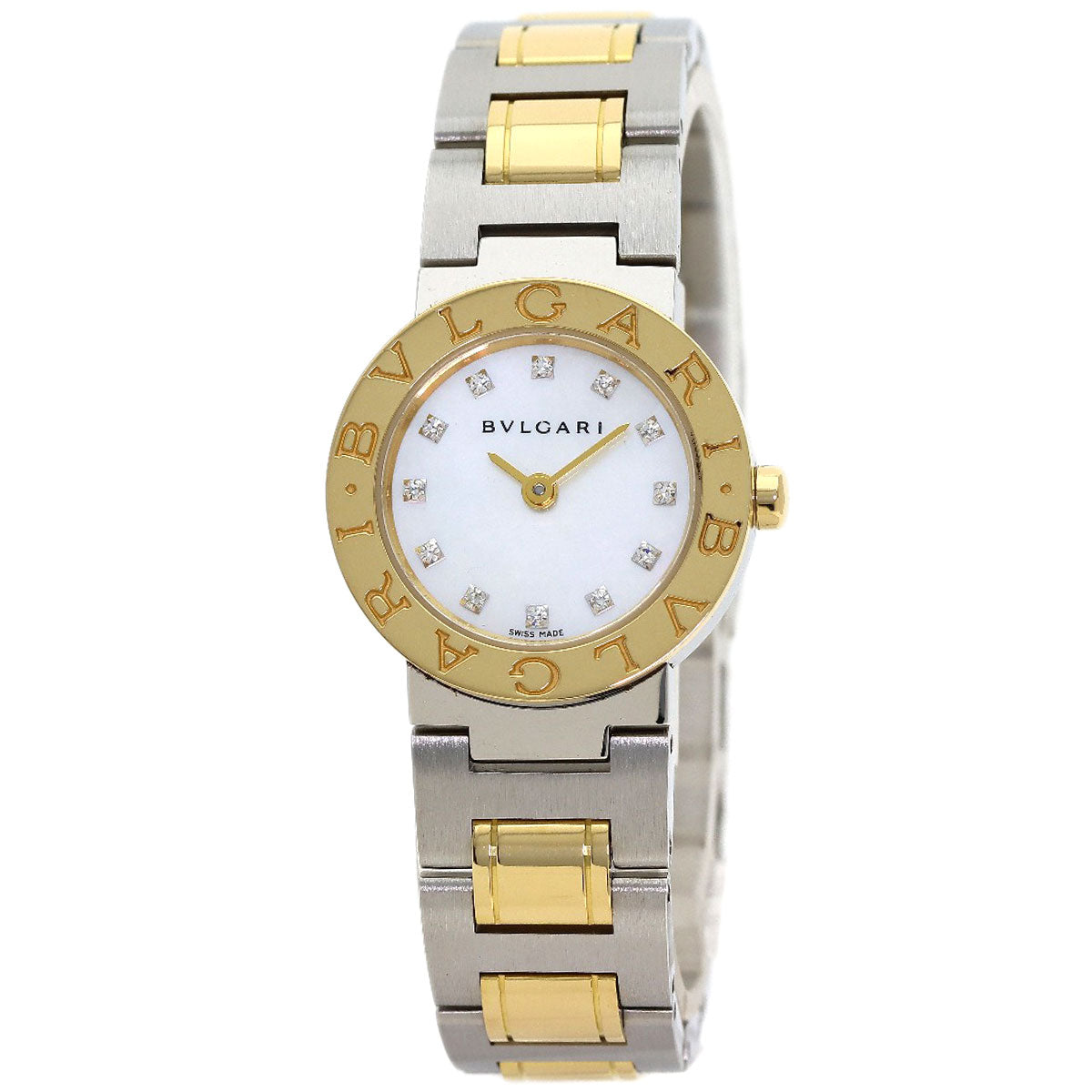 BVLGARI BVLGARI BVLGARI 12P Diamond Watches BB23SG Stainless Steel/SSxK18YG Ladies