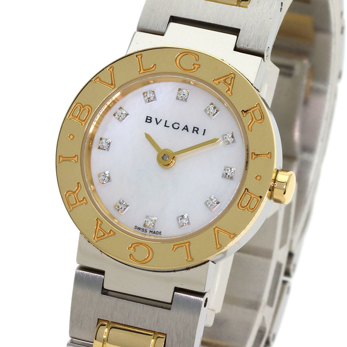 BVLGARI BVLGARI BVLGARI 12P Diamond Watches BB23SG Stainless Steel/SSxK18YG Ladies