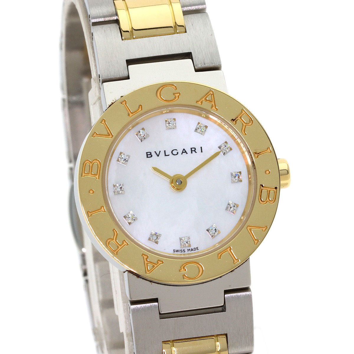 BVLGARI BVLGARI BVLGARI 12P Diamond Watches BB23SG Stainless Steel/SSxK18YG Ladies
