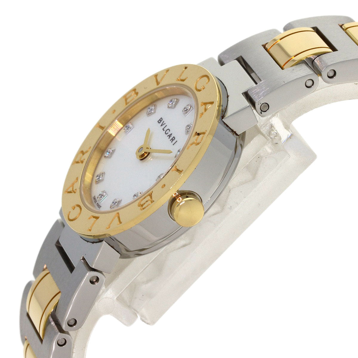 BVLGARI BVLGARI BVLGARI 12P Diamond Watches BB23SG Stainless Steel/SSxK18YG Ladies