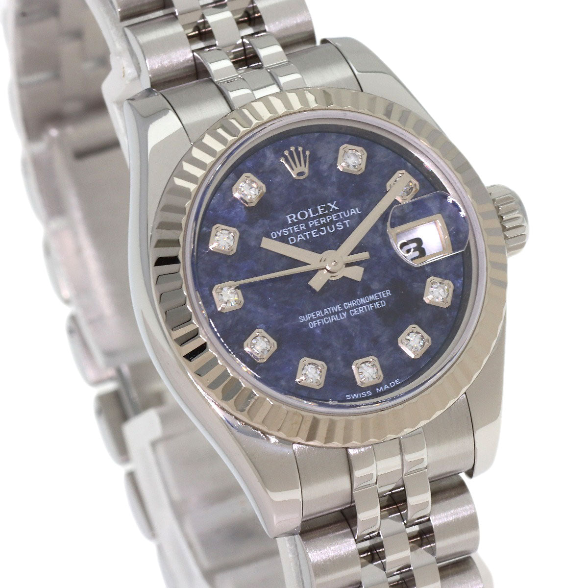 ROLEX Datejust 10P Diamond Sodalite Watches 179174G Stainless Steel/Stainless Steel Ladies