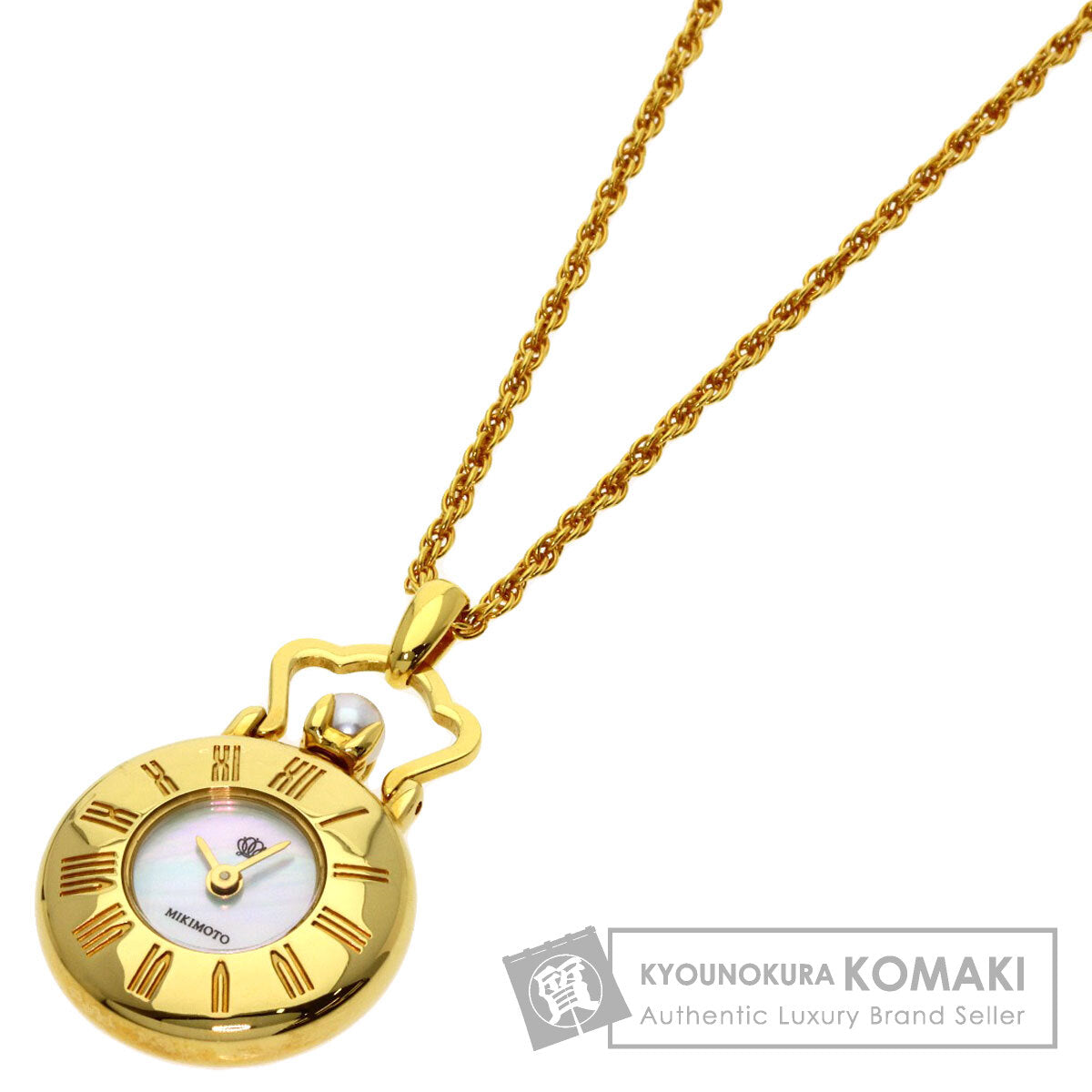 MIKIMOTO Pearl Pearl Pendant Watch Watches Gold Plated Ladies