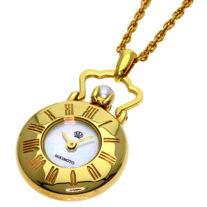 MIKIMOTO Pearl Pearl Pendant Watch Watches Gold Plated Ladies