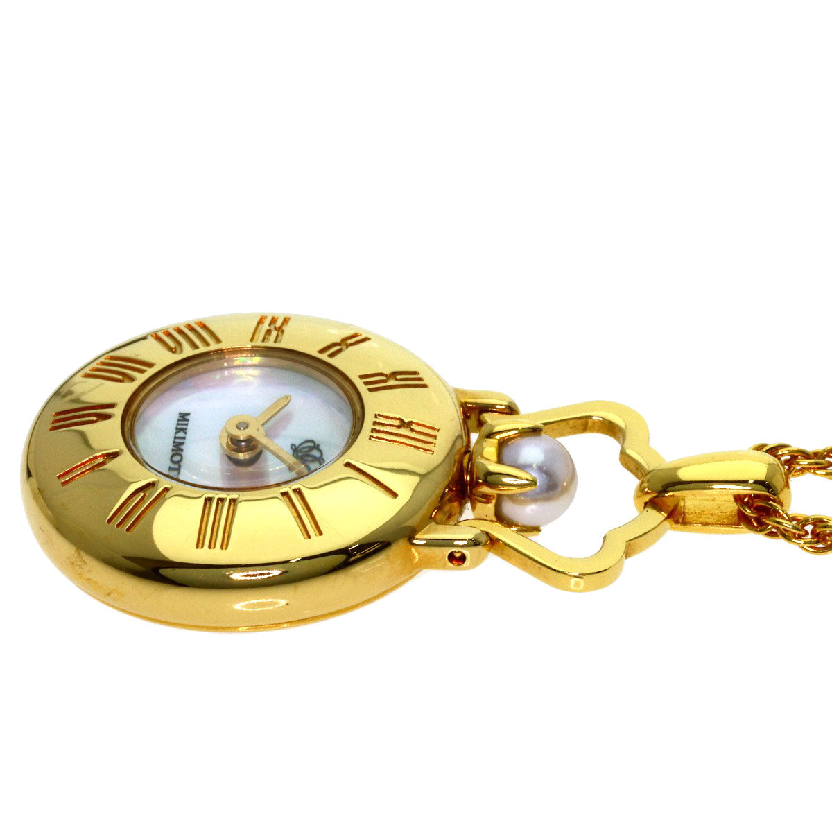 MIKIMOTO Pearl Pearl Pendant Watch Watches Gold Plated Ladies