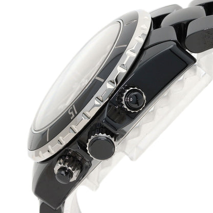 CHANEL J12 Chronograph 1.6" 9P Diamond Watches H2419 Ceramic/Ceramic mens