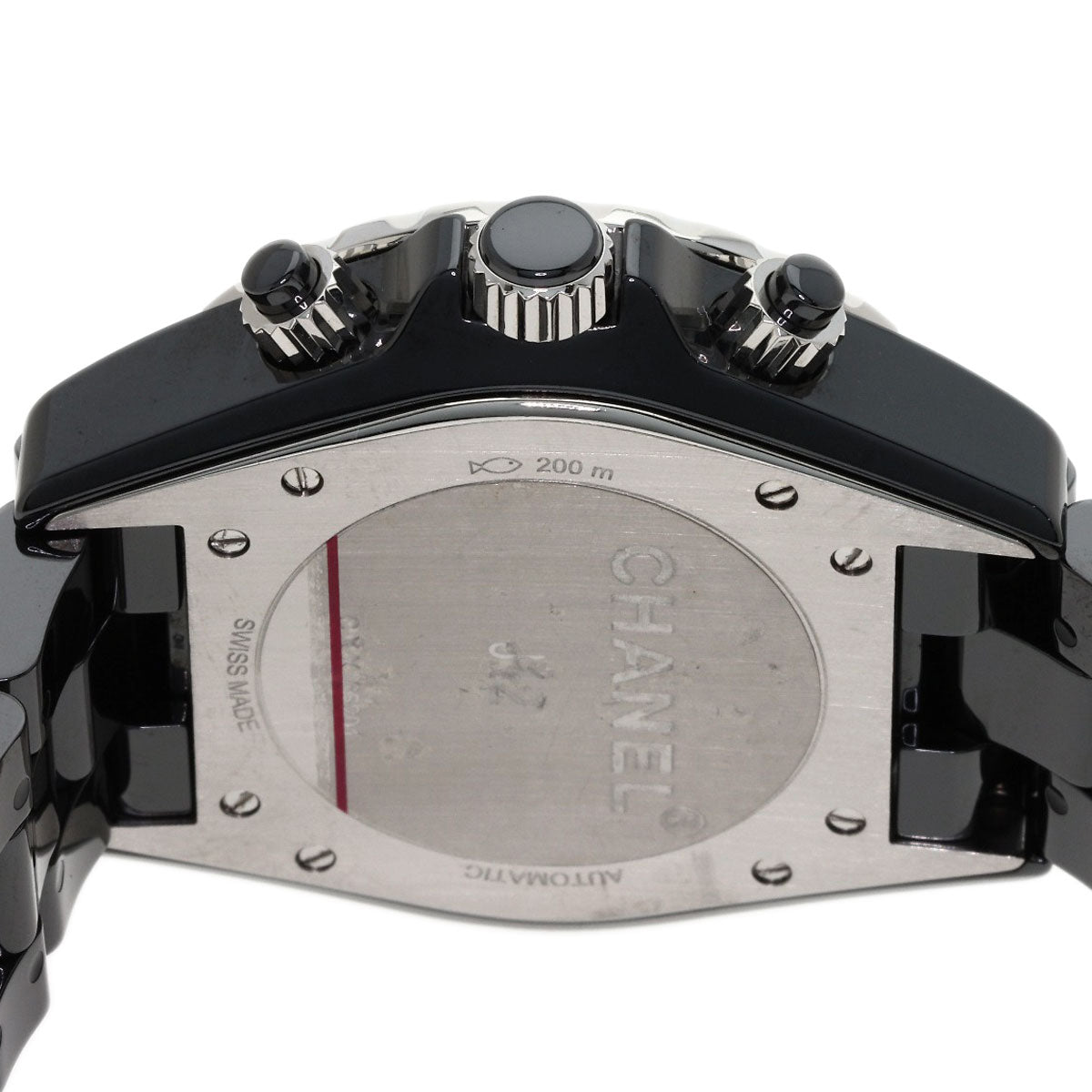 CHANEL J12 Chronograph 1.6" 9P Diamond Watches H2419 Ceramic/Ceramic mens