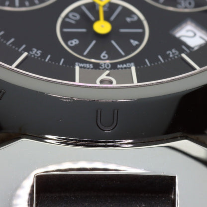LOUIS VUITTON Tambour in Black Chronograph Watches Q112J Stainless Steel/Leather mens