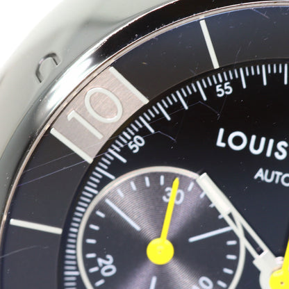 LOUIS VUITTON Tambour in Black Chronograph Watches Q112J Stainless Steel/Leather mens