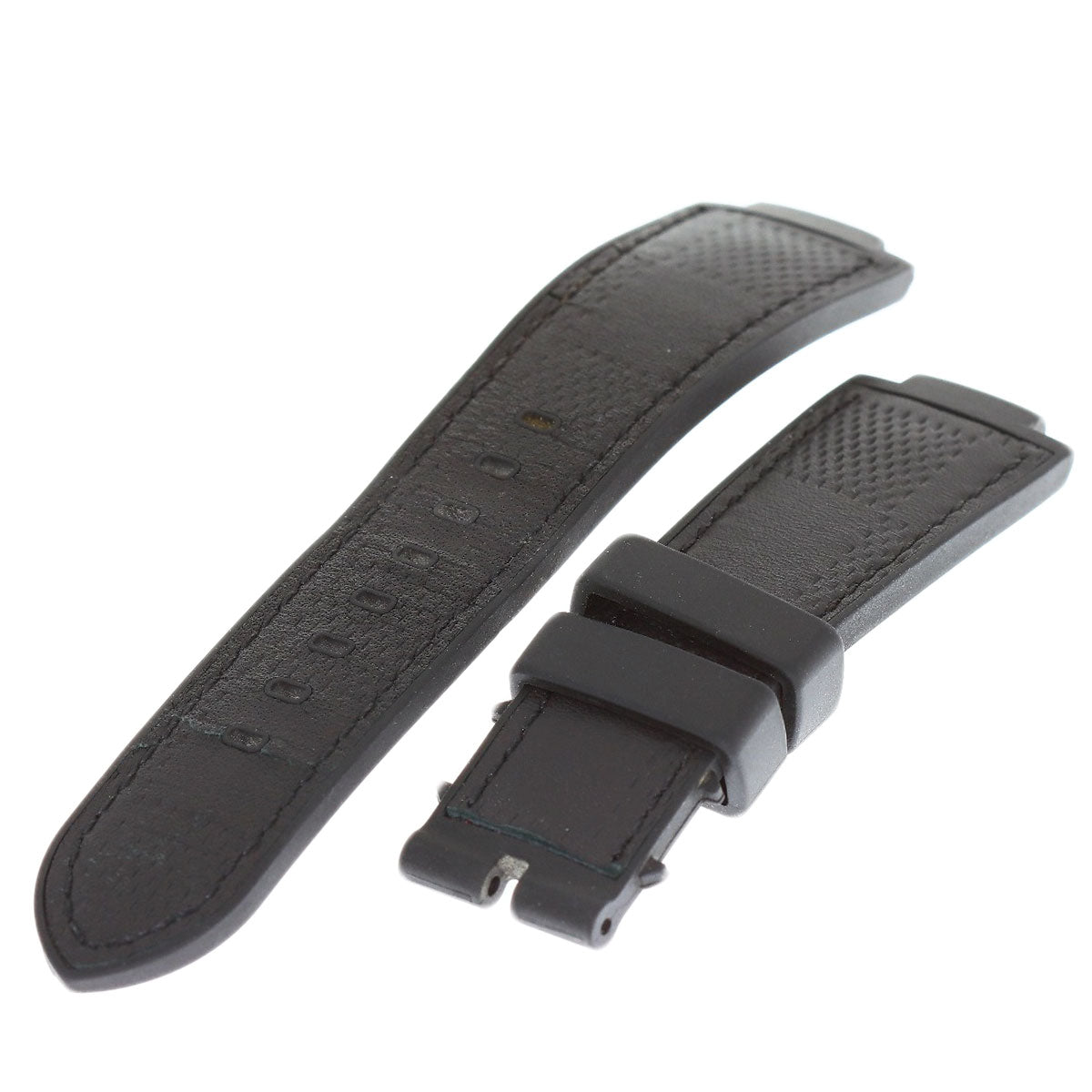 LOUIS VUITTON Tambour in Black Chronograph Watches Q112J Stainless Steel/Leather mens