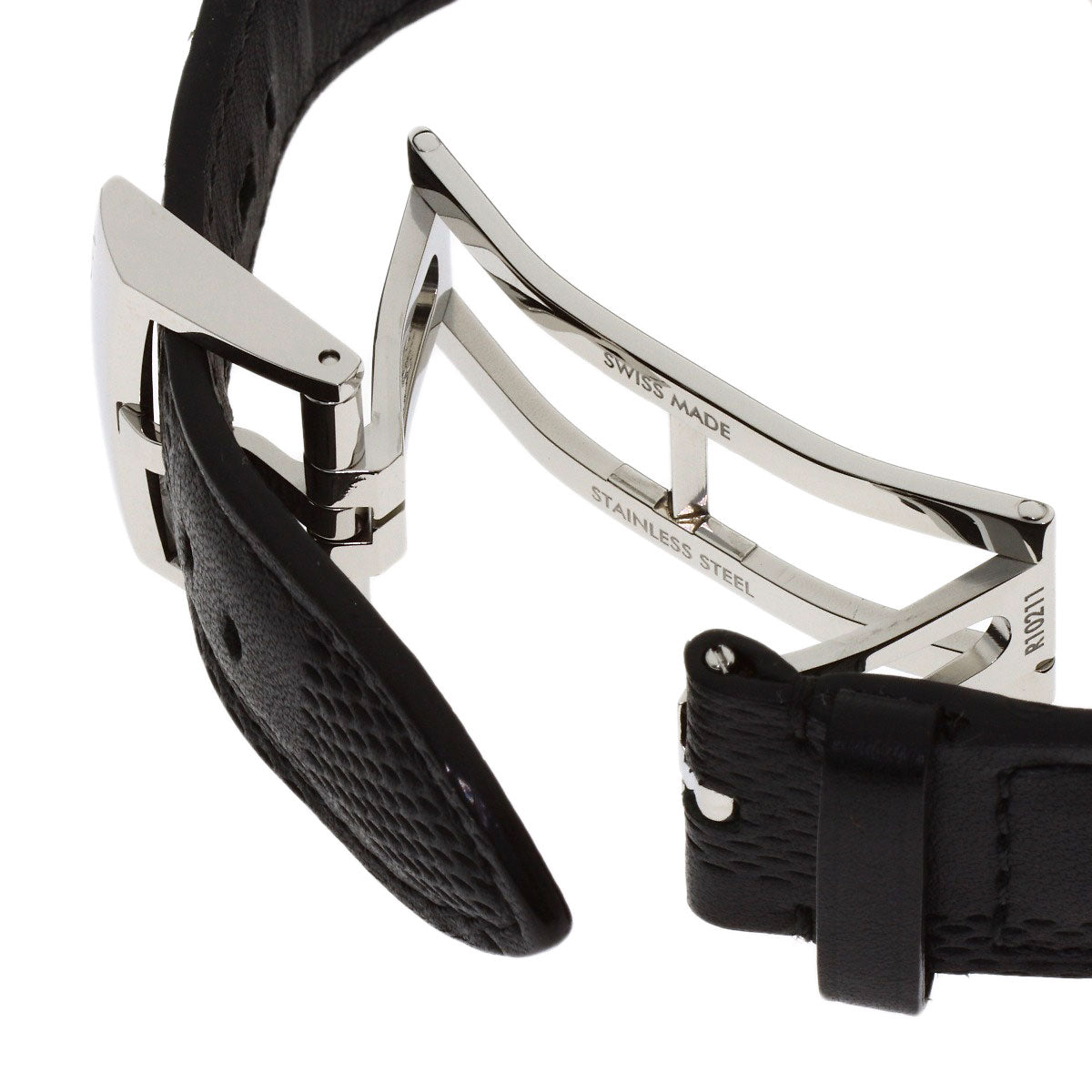 LOUIS VUITTON Tambour in Black Chronograph Watches Q112J Stainless Steel/Leather mens