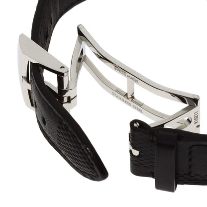 LOUIS VUITTON Tambour in Black Chronograph Watches Q112J Stainless Steel/Leather mens