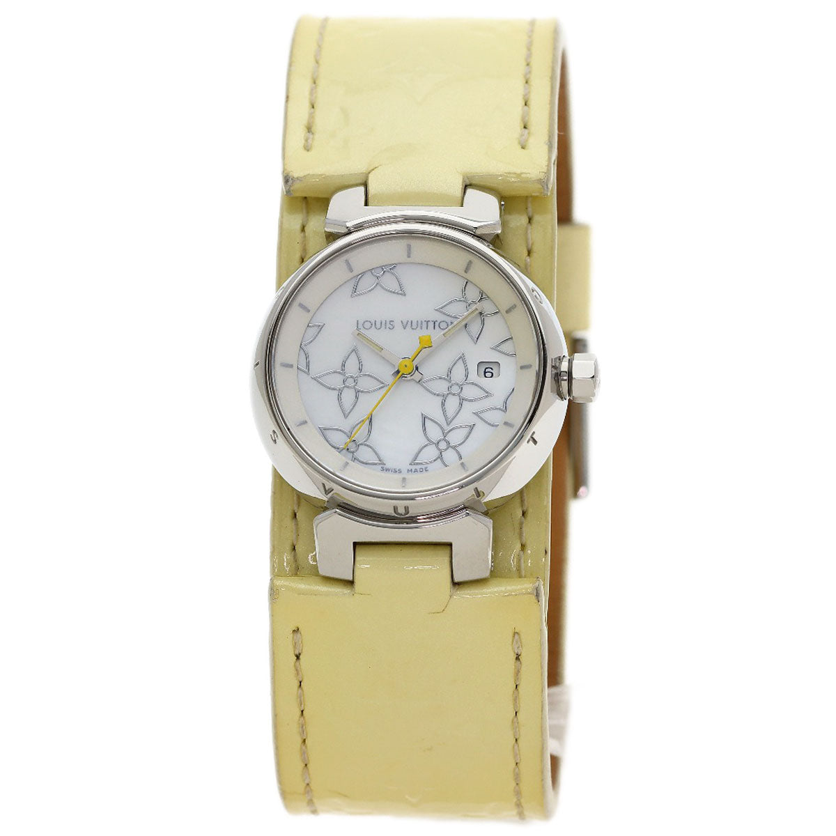 LOUIS VUITTON Tambour Watches Q121C Stainless Steel/Enamel Ladies