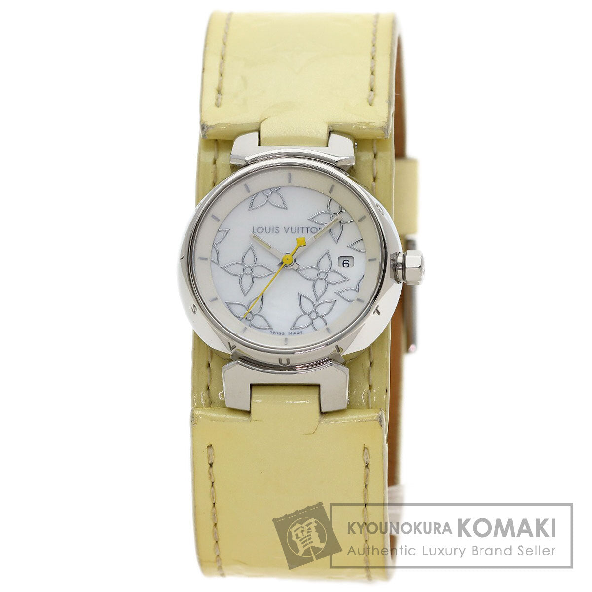 LOUIS VUITTON Tambour Watches Q121C Stainless Steel/Enamel Ladies