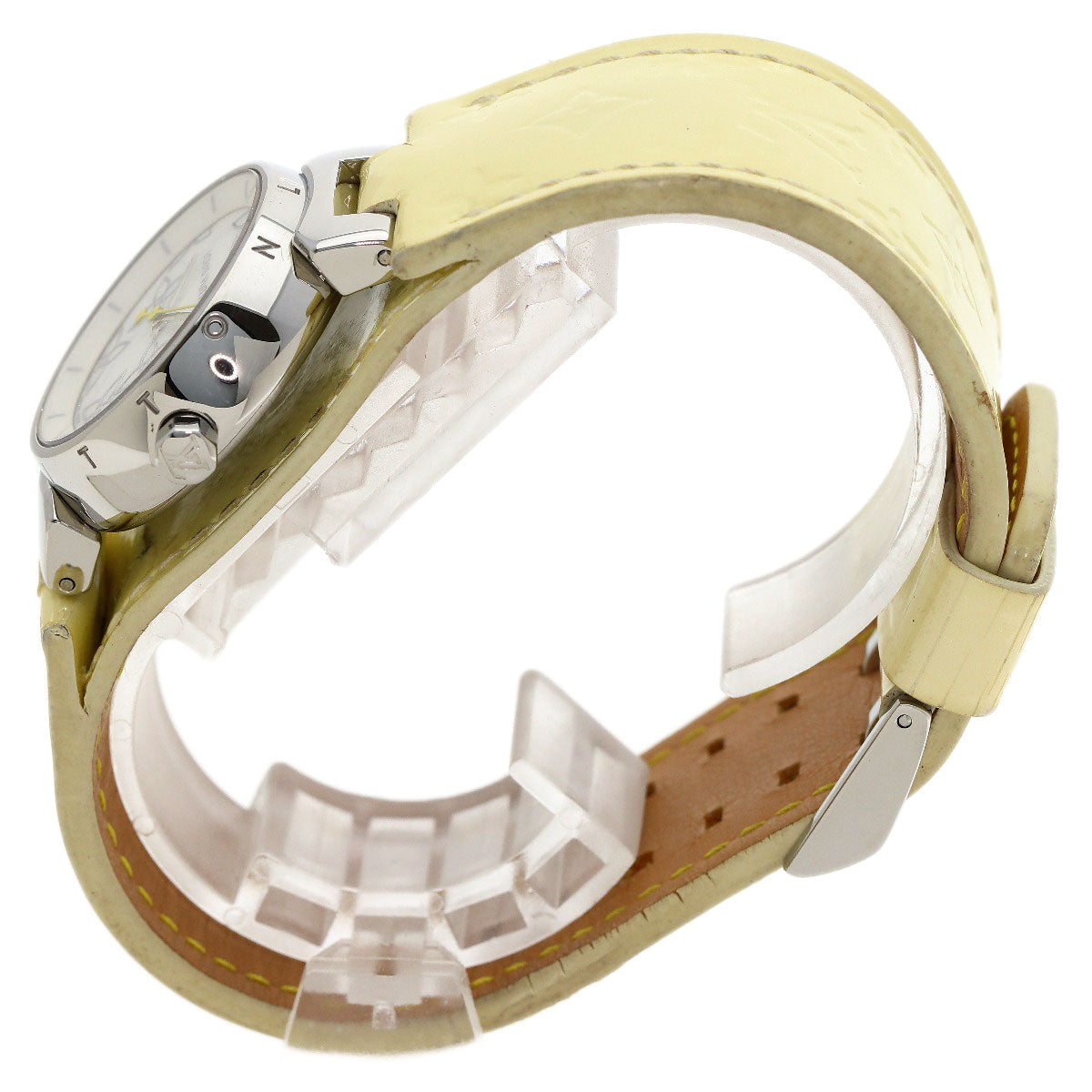 LOUIS VUITTON Tambour Watches Q121C Stainless Steel/Enamel Ladies