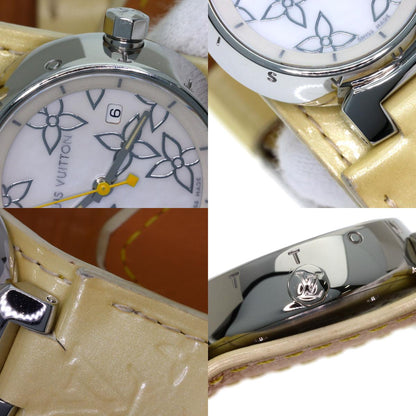 LOUIS VUITTON Tambour Watches Q121C Stainless Steel/Enamel Ladies