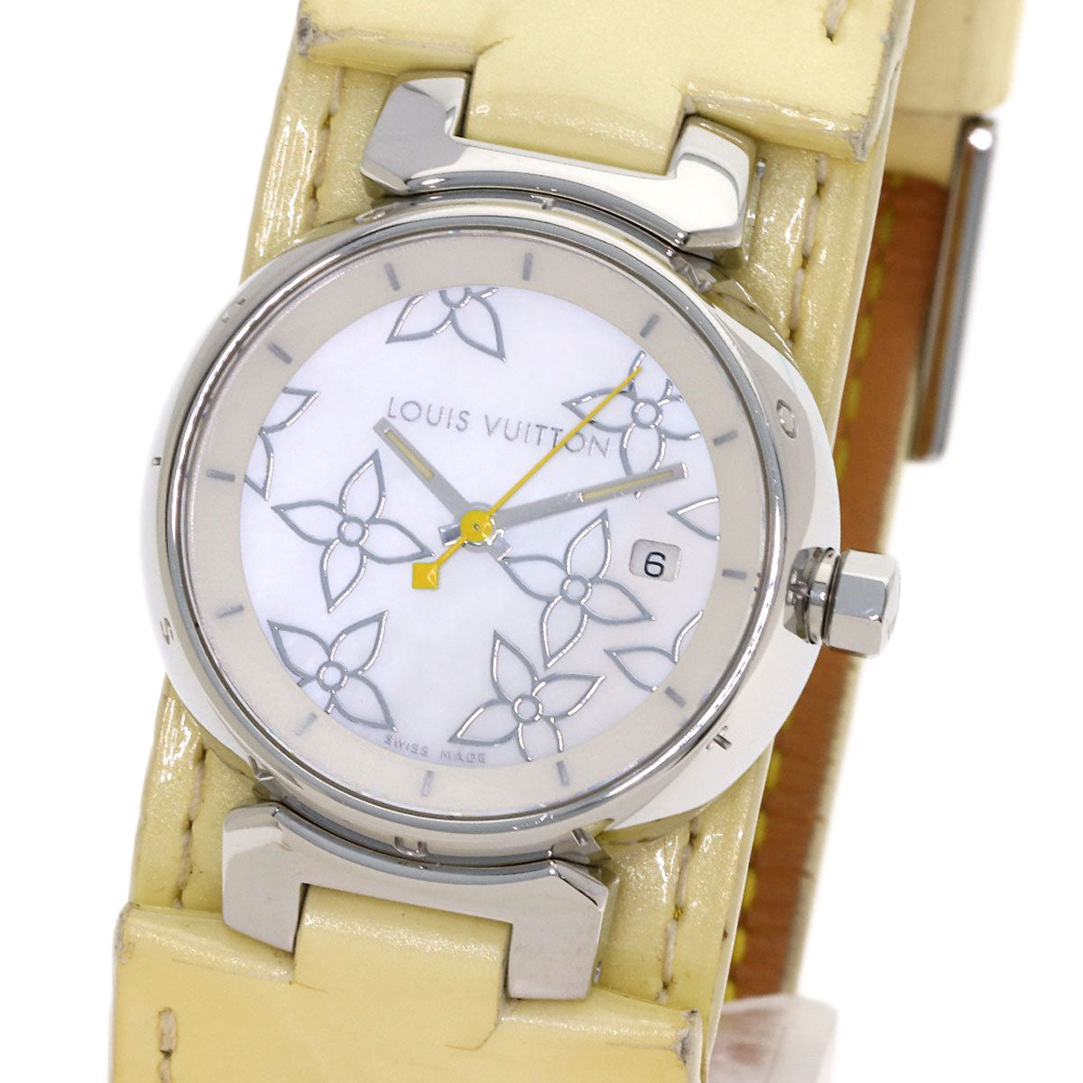 LOUIS VUITTON Tambour Watches Q121C Stainless Steel/Enamel Ladies