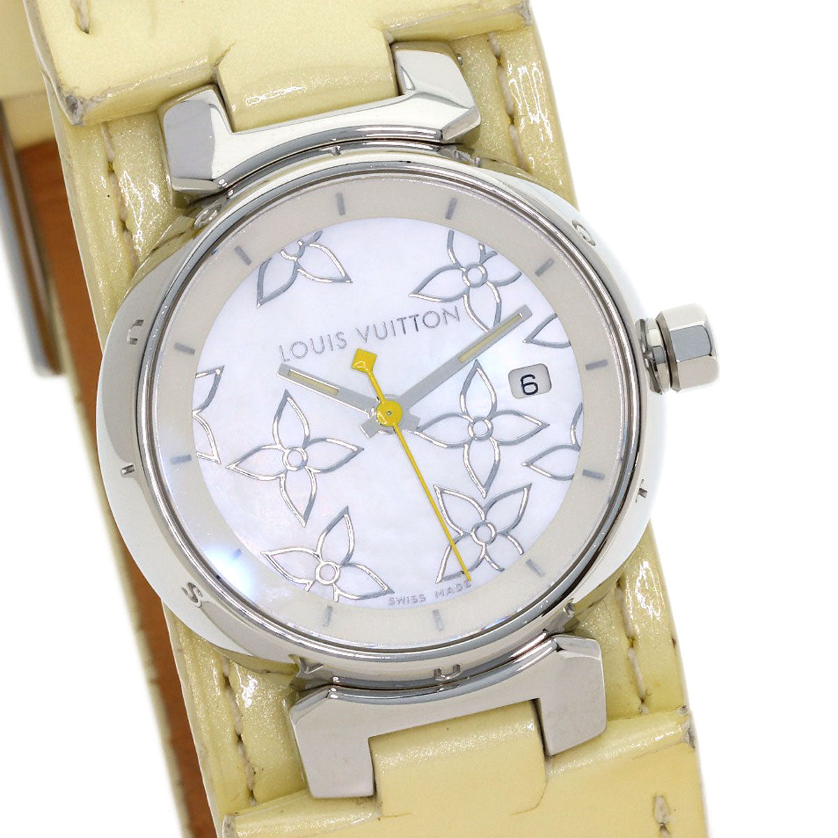 LOUIS VUITTON Tambour Watches Q121C Stainless Steel/Enamel Ladies